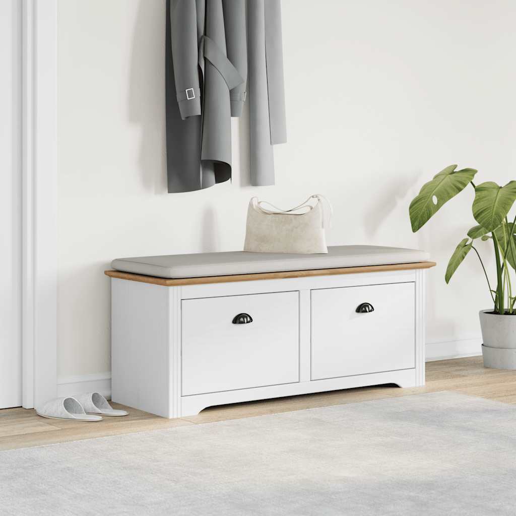 Gangbenk BODO hvit og brun 114x40x45 cm vidaXL