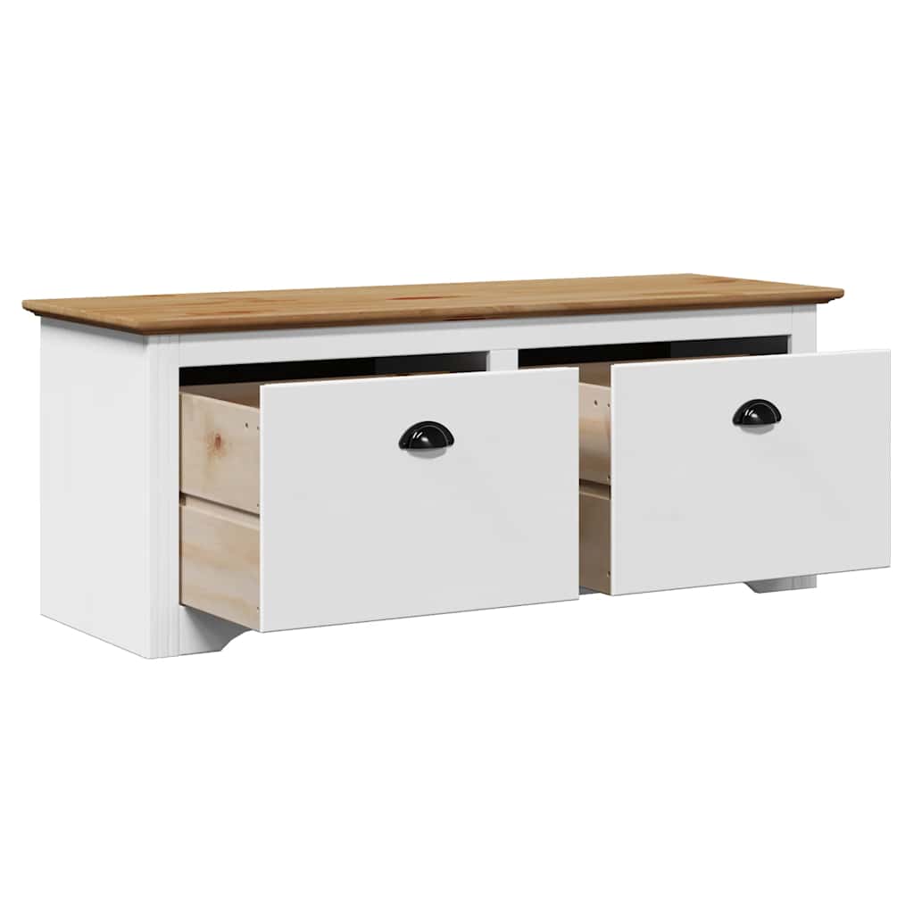 Gangbenk BODO hvit og brun 114x40x45 cm vidaXL