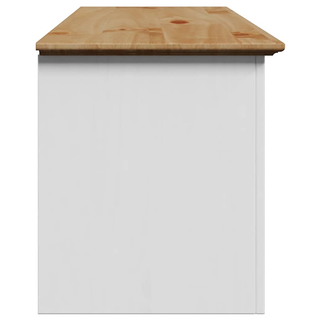Gangbenk BODO hvit og brun 114x40x45 cm vidaXL