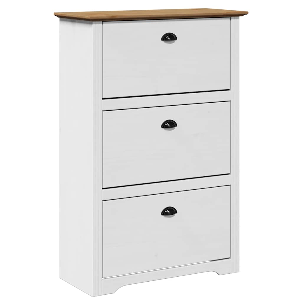 Skostativ BODO hvit og brun 80x35x118 cm