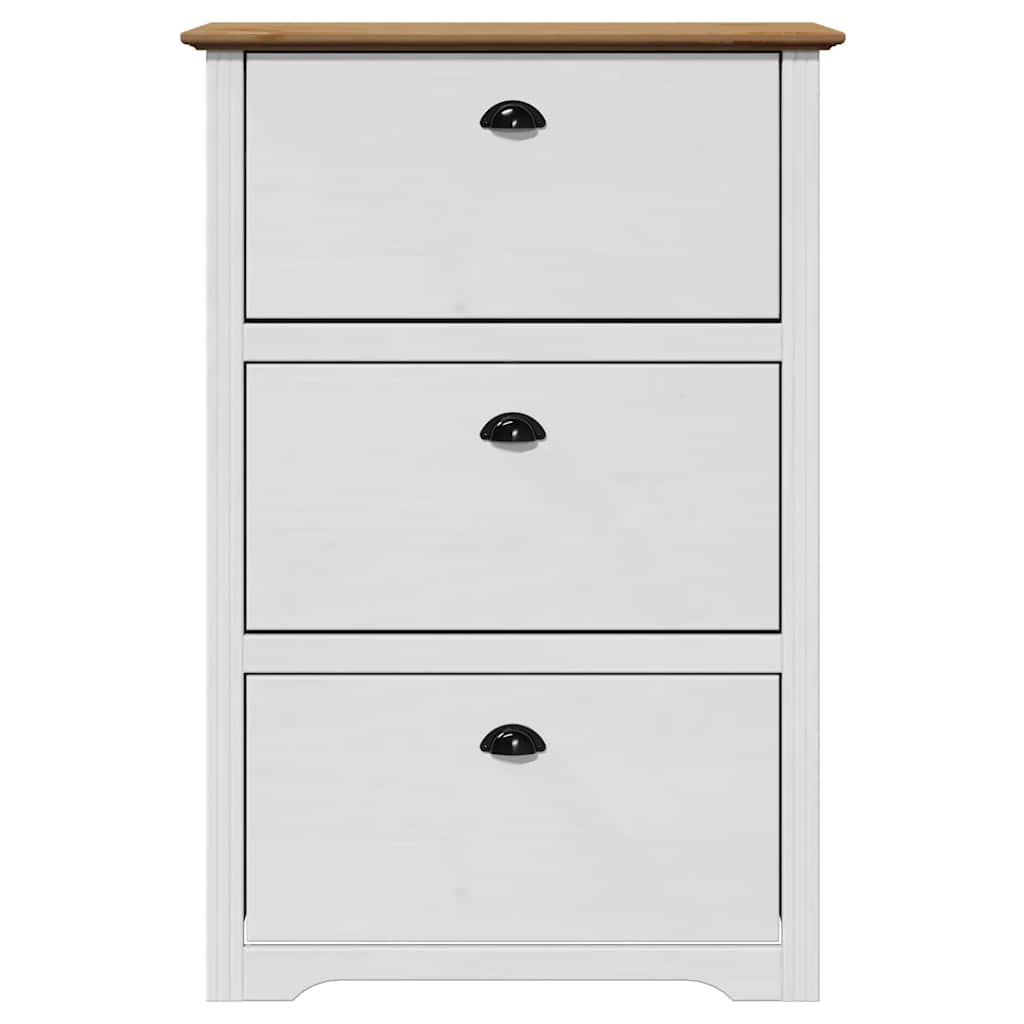 Skostativ BODO hvit og brun 80x35x118 cm
