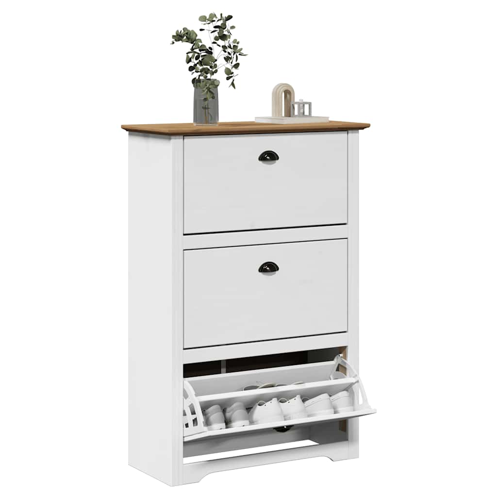 Skostativ BODO hvit og brun 80x35x118 cm
