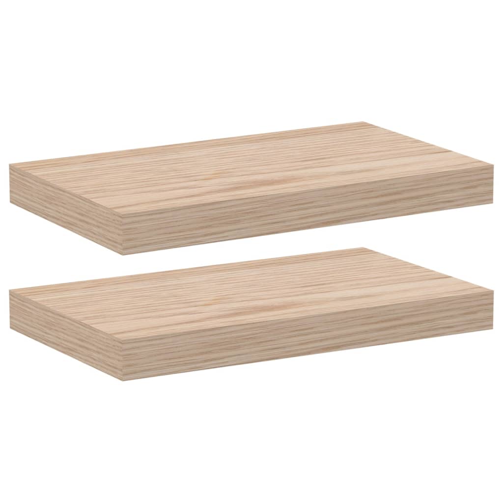 Flytende hyller 2 stk 40x23,5x4 cm konstruert tre