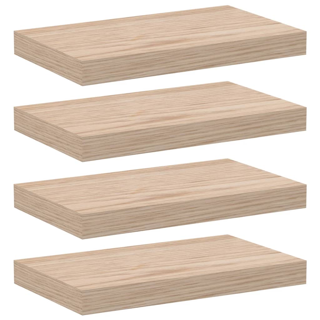 Flytende hyller 4 stk 40x23,5x4 cm konstruert tre