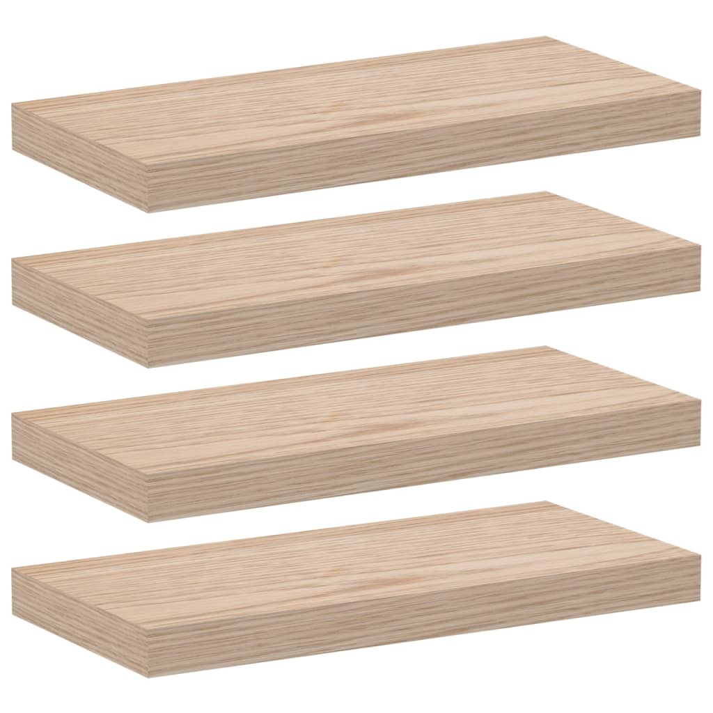 Flytende hyller 4 stk 50x23,5x4 cm konstruert tre