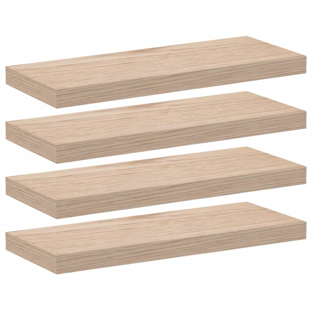 Flytende hyller 4 stk 60x23,5x4 cm konstruert tre
