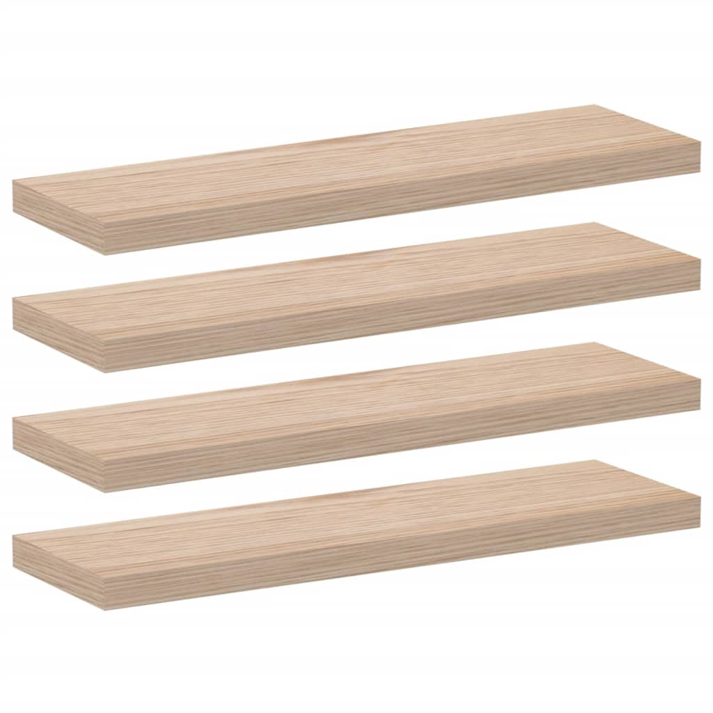 Flytende hyller 4 stk 80x23,5x4 cm konstruert tre