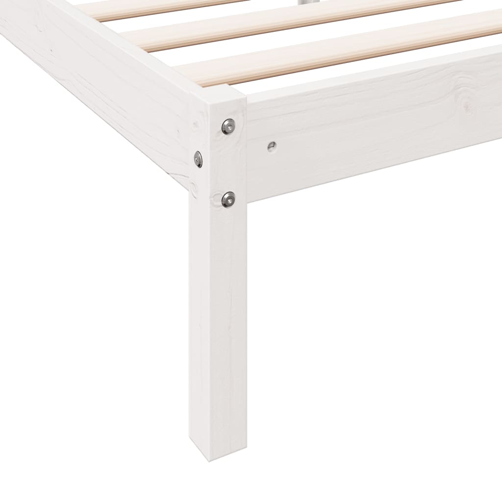 Ekstra lang sengeramme uten madrass hvit 80x210 cm heltre furu