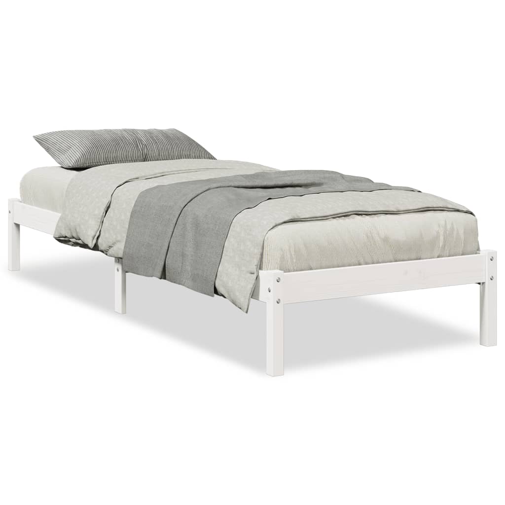 Ekstra lang sengeramme uten madrass hvit 100x210 cm heltre furu