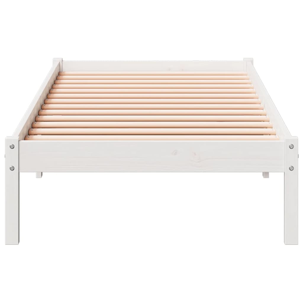 Ekstra lang sengeramme uten madrass hvit 100x210 cm heltre furu