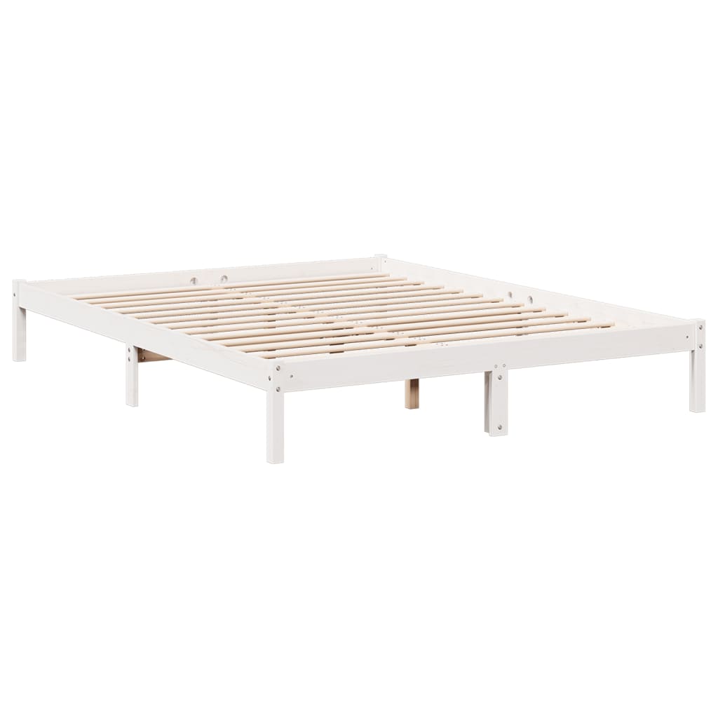 Ekstra lang sengeramme uten madrass hvit 140x210 cm heltre furu