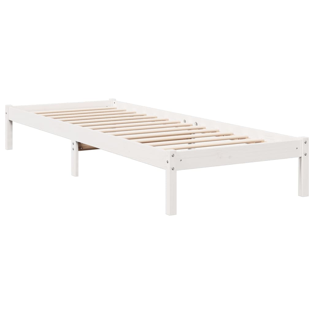 Ekstra lang sengeramme uten madrass hvit 80x220 cm heltre furu