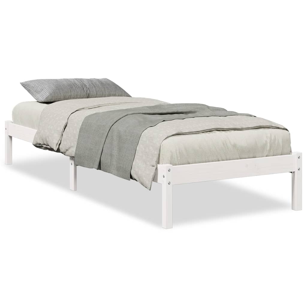 Ekstra lang sengeramme uten madrass hvit 90x220 cm heltre furu