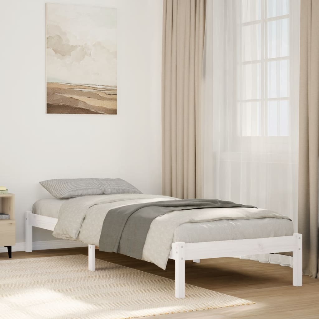 Ekstra lang sengeramme uten madrass hvit 100x220 cm heltre furu