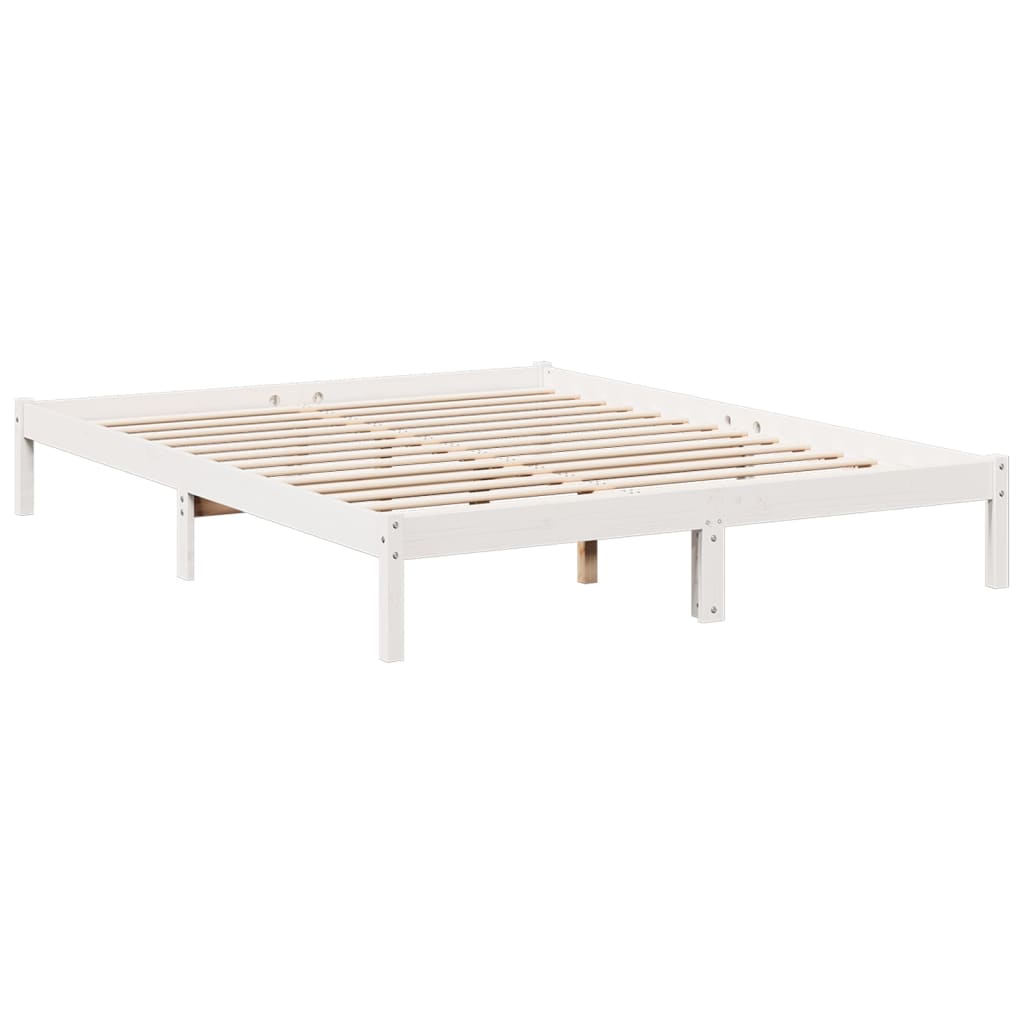 Ekstra lang sengeramme uten madrass hvit 140x220 cm heltre furu