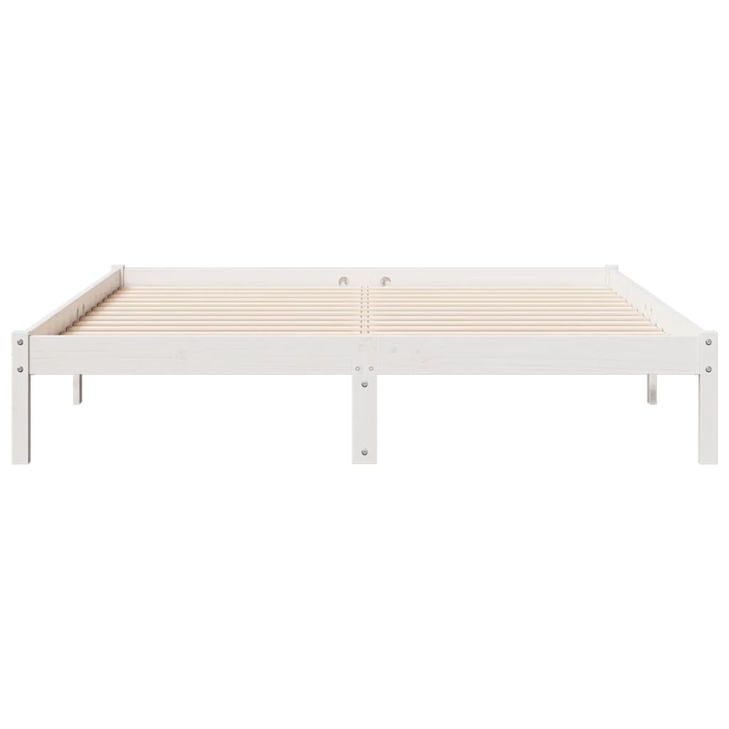Ekstra lang sengeramme uten madrass hvit 160x220 cm heltre furu