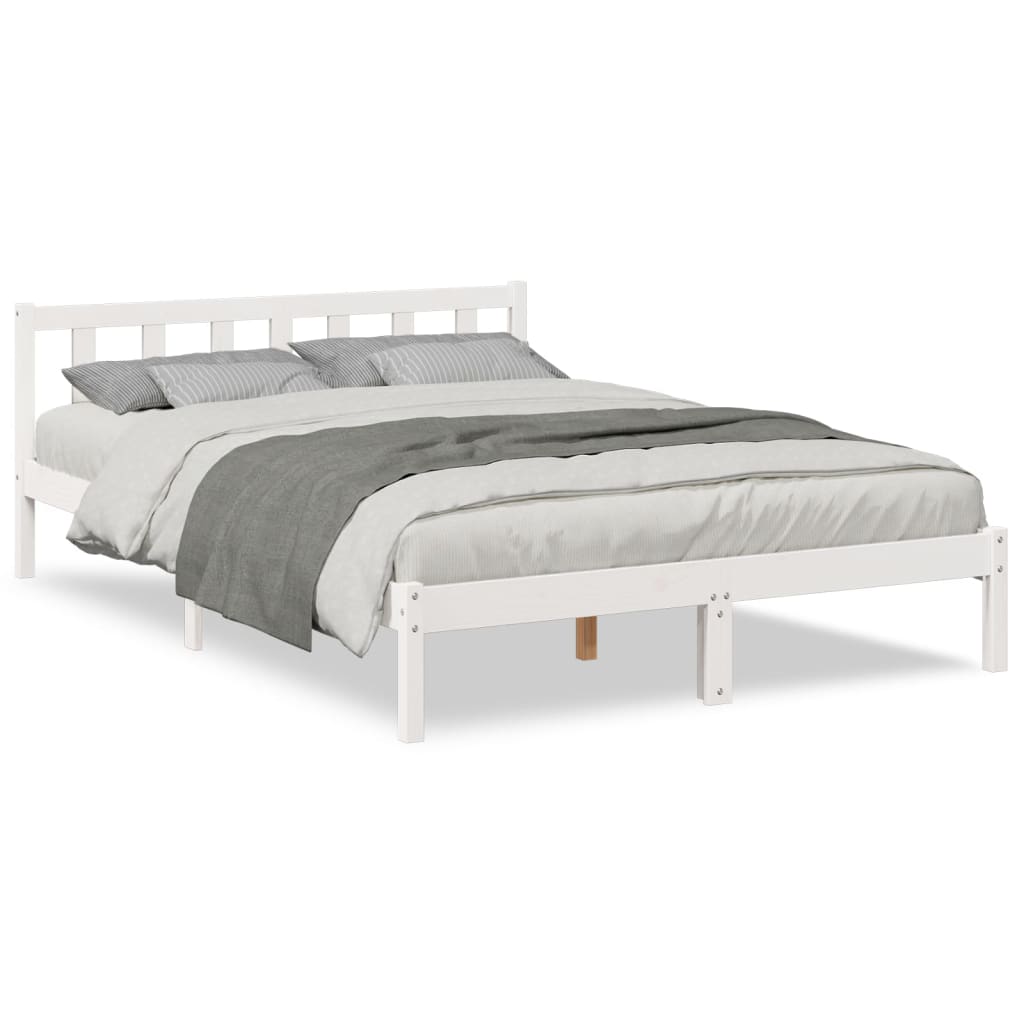 Ekstra lang sengeramme uten madrass hvit 160x220 cm heltre furu