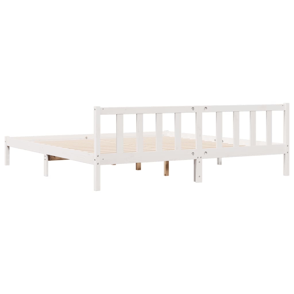 Ekstra lang sengeramme uten madrass hvit 200x220 cm heltre furu
