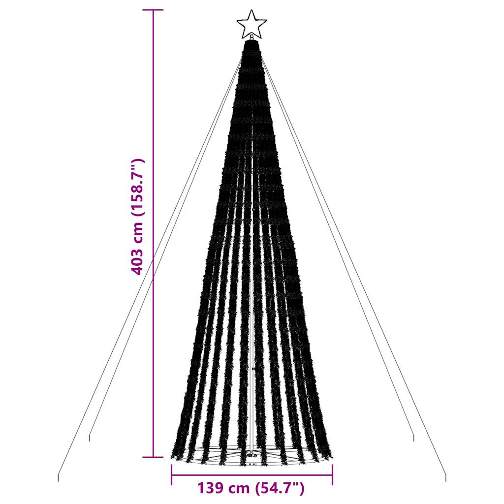 LED Juletre 1028 LEDs Varm Hvit 403 cm