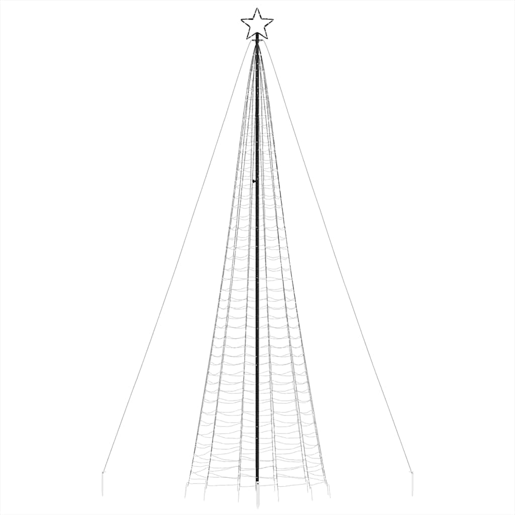 LED Juletre med Spikes 1534 LEDs Kald Hvit 500 cm