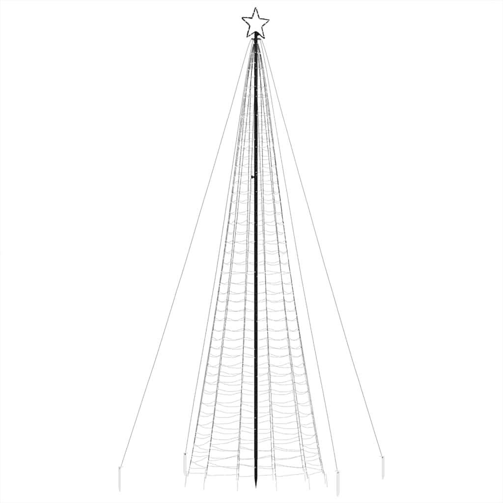LED Juletre med Spikes 1534 LEDs Kald Hvit 500 cm