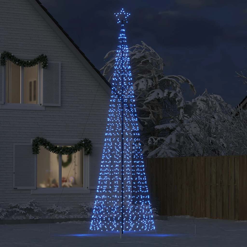 LED Juletre med Spikes 1534 LEDs Blå 500 cm