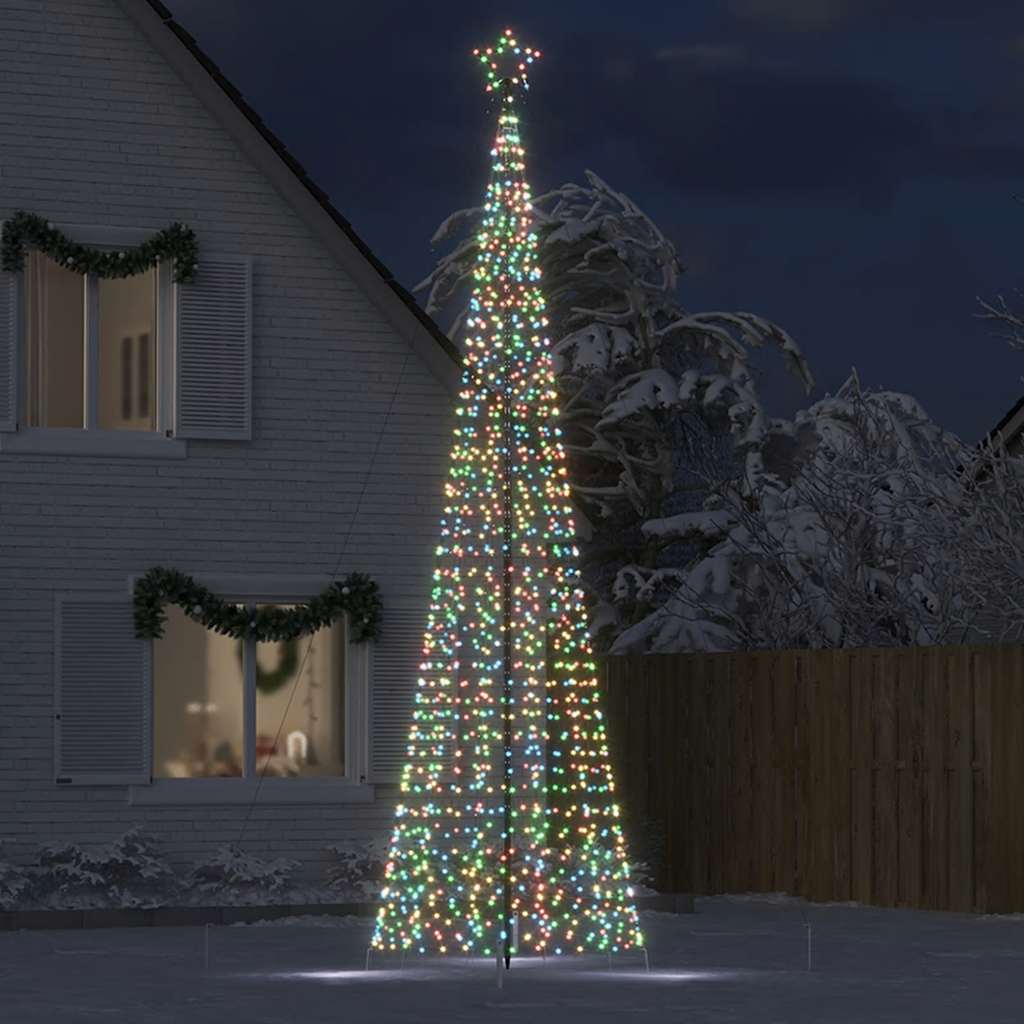 Juletre lyskjegle med pigger 1534 LED fargerik 500 cm