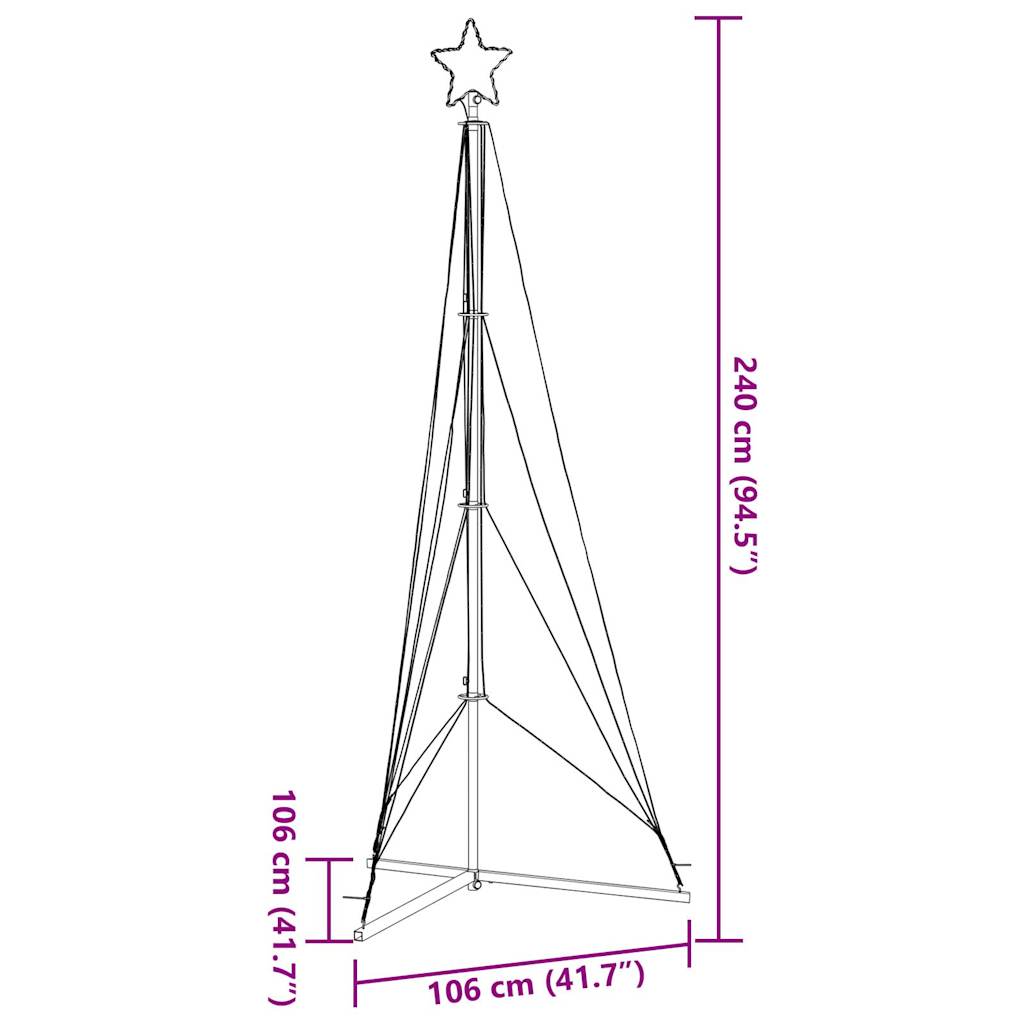 LED Juletre 483 LEDs Kald Hvit 240 cm