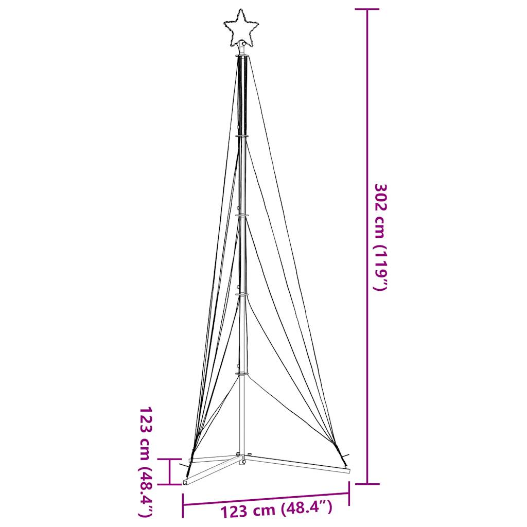 LED Juletre 525 LEDs Varm Hvit 302 cm