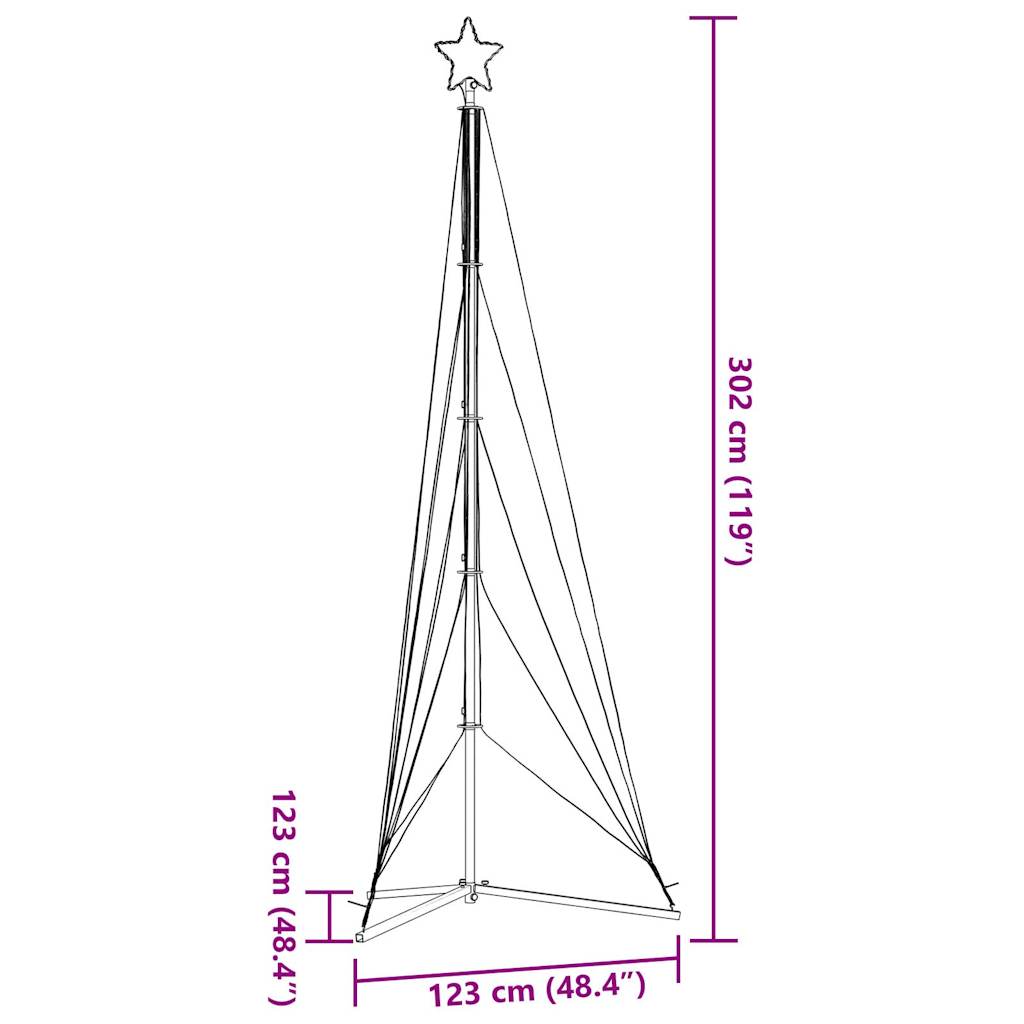 Juletrelys 525 LEDs kald hvit 300 cm