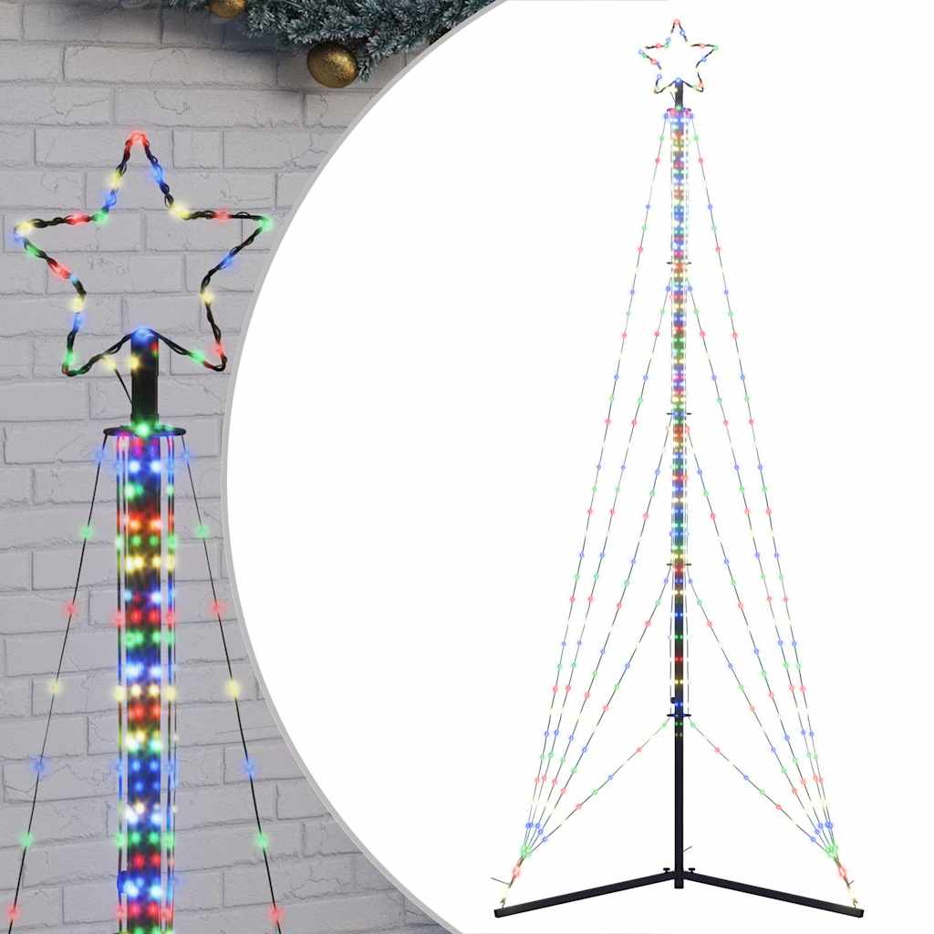 LED juletre 525 LEDs Fargerike 302 cm