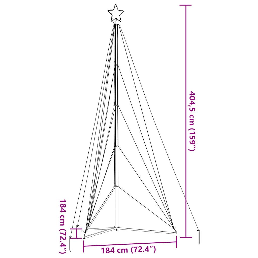 Juletrelys 615 LEDs blå 404,5 cm