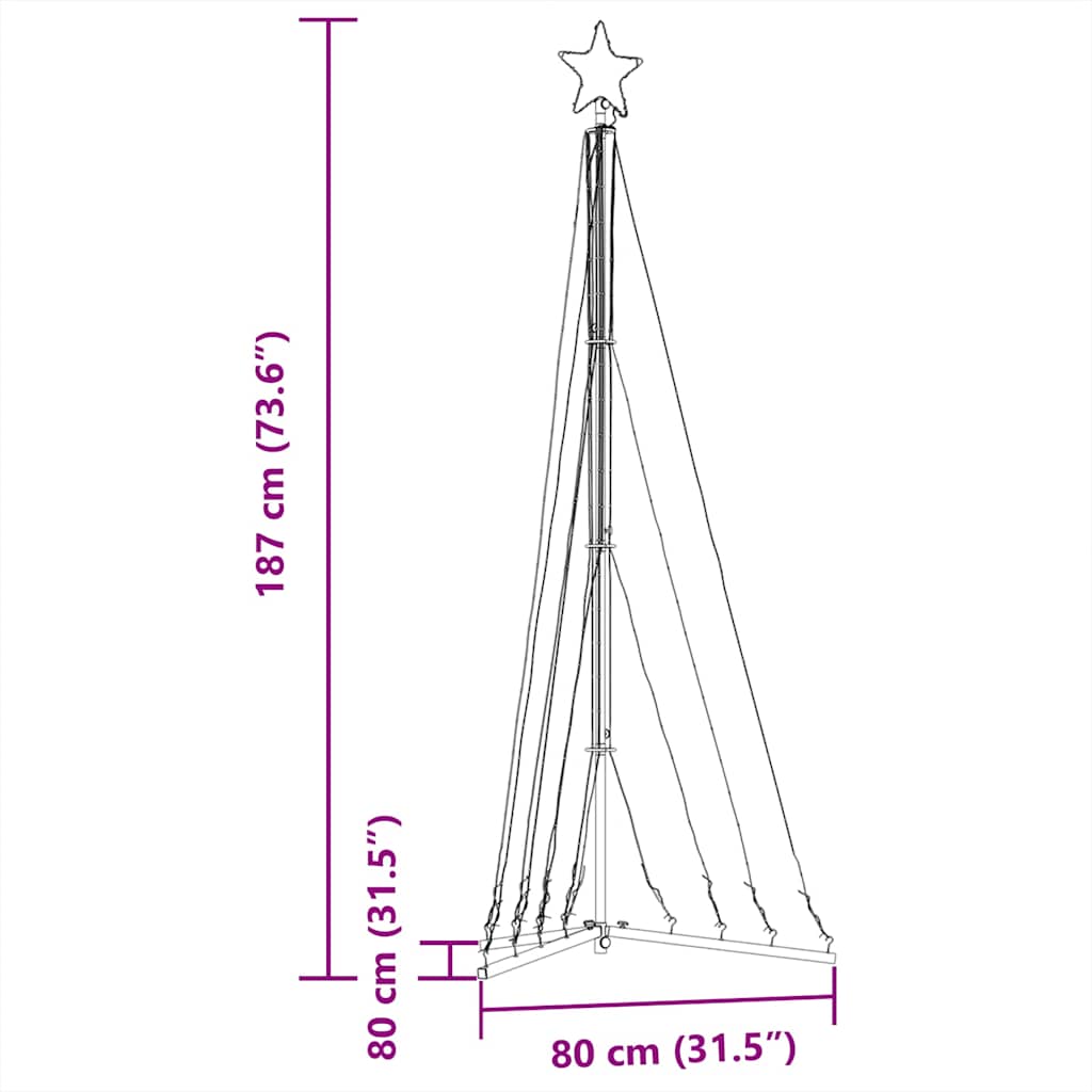 LED Juletre 339 LEDs Varm Hvit 187 cm