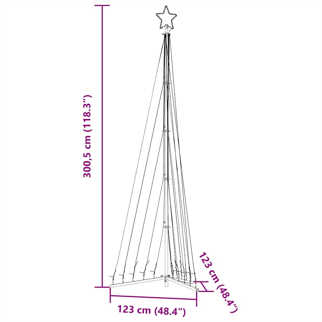 LED Juletre 495 LEDs Blå 300,5 cm