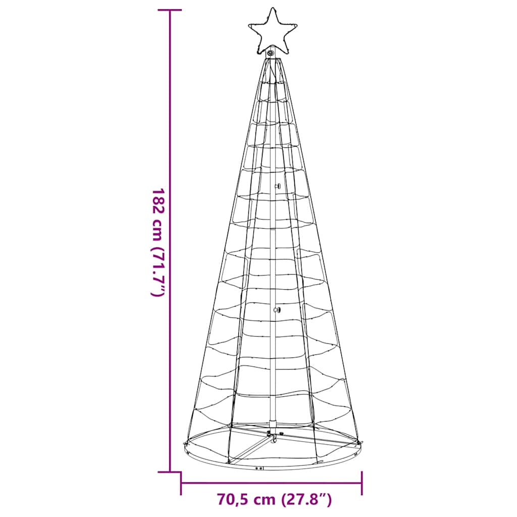 Juletre lyskjegle 200 LED blå 182 cm