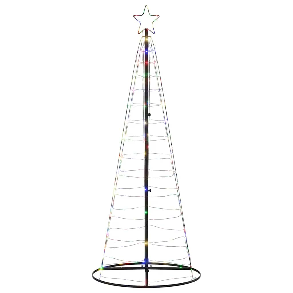 Juletre lyskjegle 200 LED fargerik 182 cm