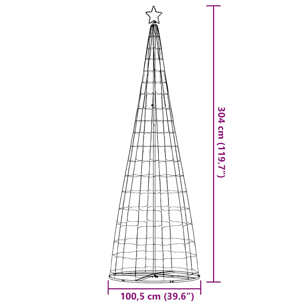 LED Juletre 550 LEDs Kald Hvit 304 cm