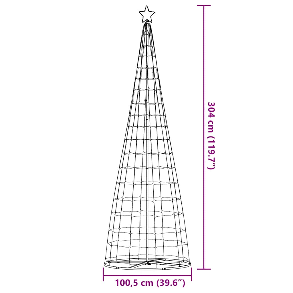 Juletre lyskjegle 550 LED blå 304 cm