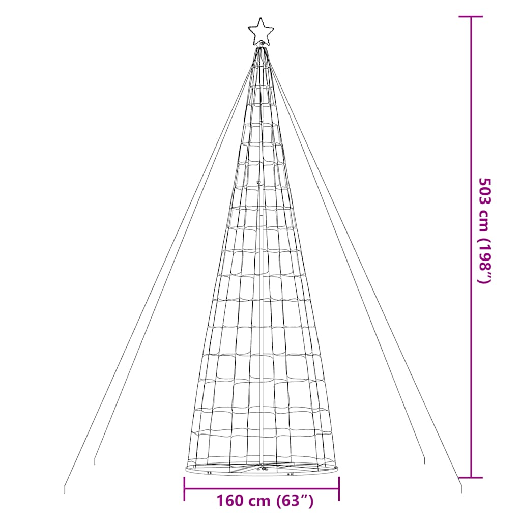 LED Juletre 1534 LEDs Varm Hvit 503 cm