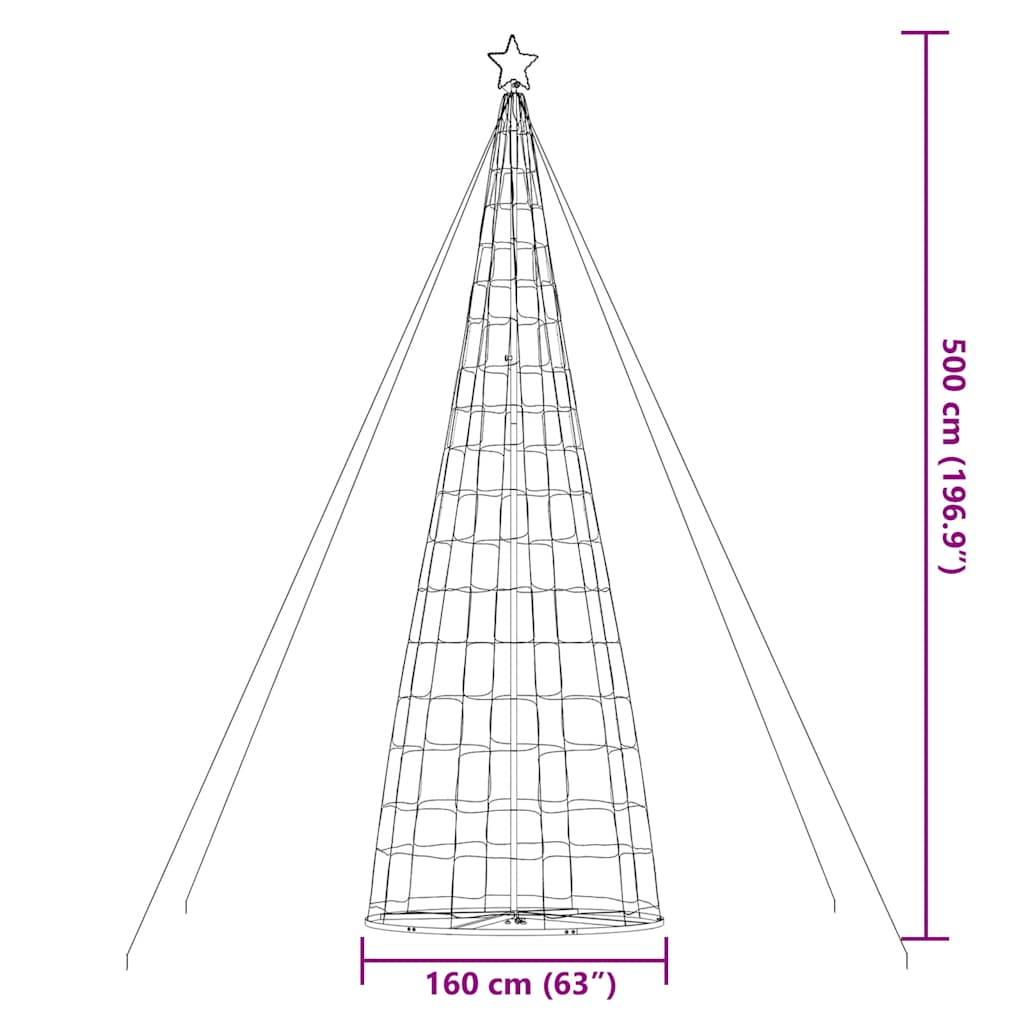 LED Juletre 1534 LEDs Blå 500 cm vidaXL