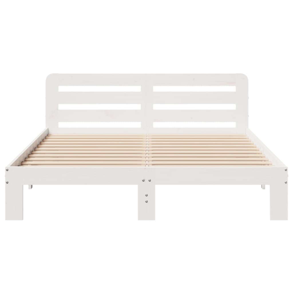 Sengeramme uten madrass hvit 150x200 cm heltre furu