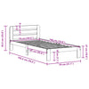 Sengeramme uten madrass hvit 75x190 cm heltre furu