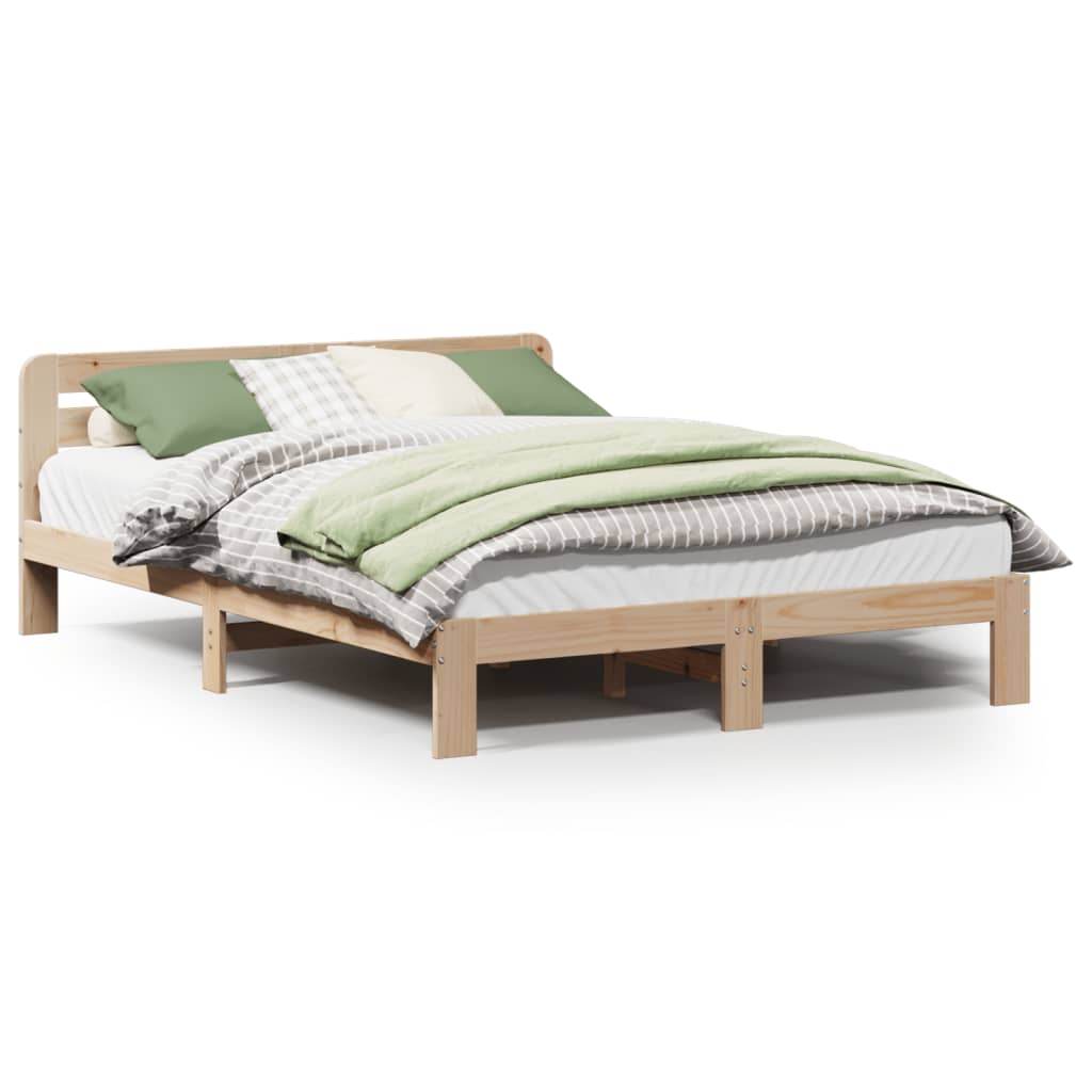 Sengeramme uten madrass hvit 135x190 cm heltre furu