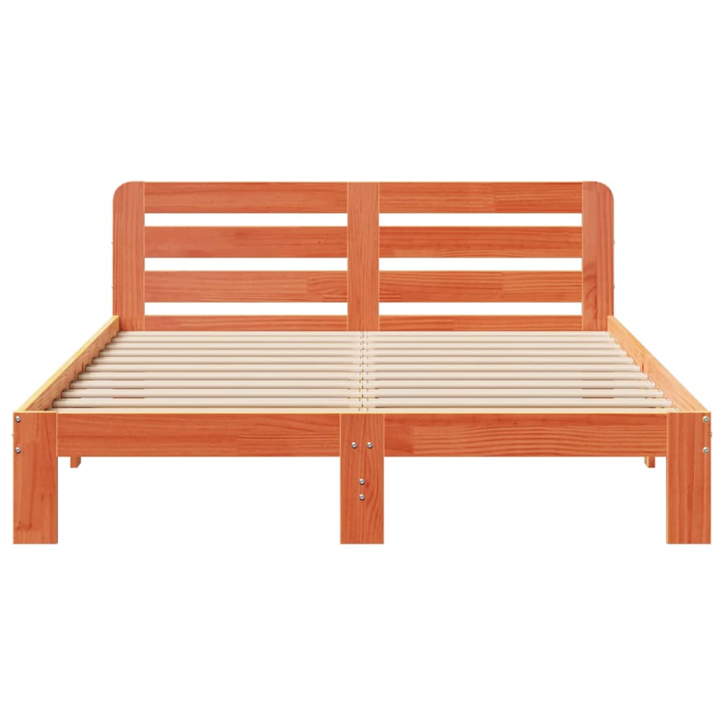 Sengeramme uten madrass brun 135x190 cm heltre furu