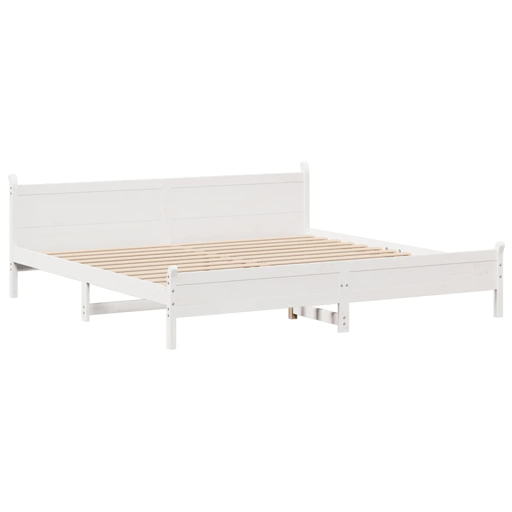 Sengeramme uten madrass hvit 180x200 cm heltre furu