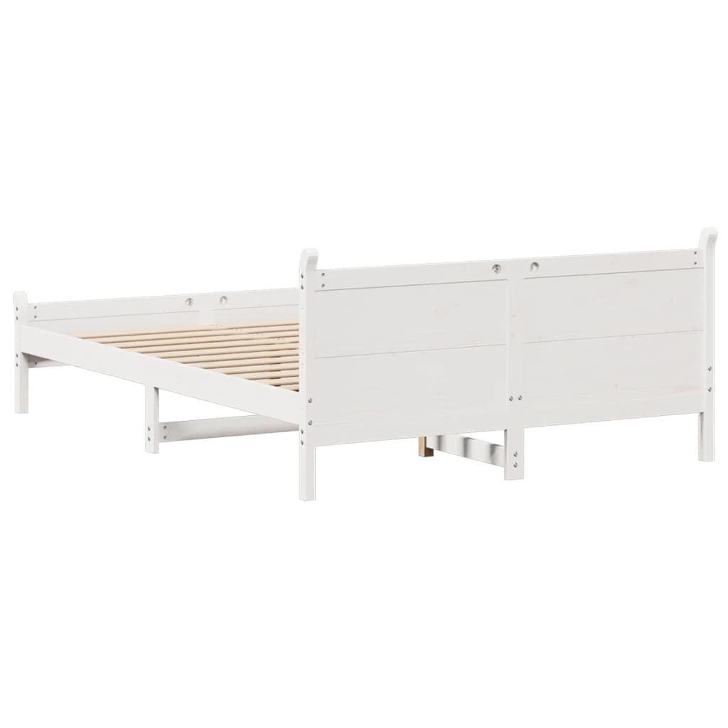 Sengeramme uten madrass hvit 160x200 cm heltre furu vidaXL