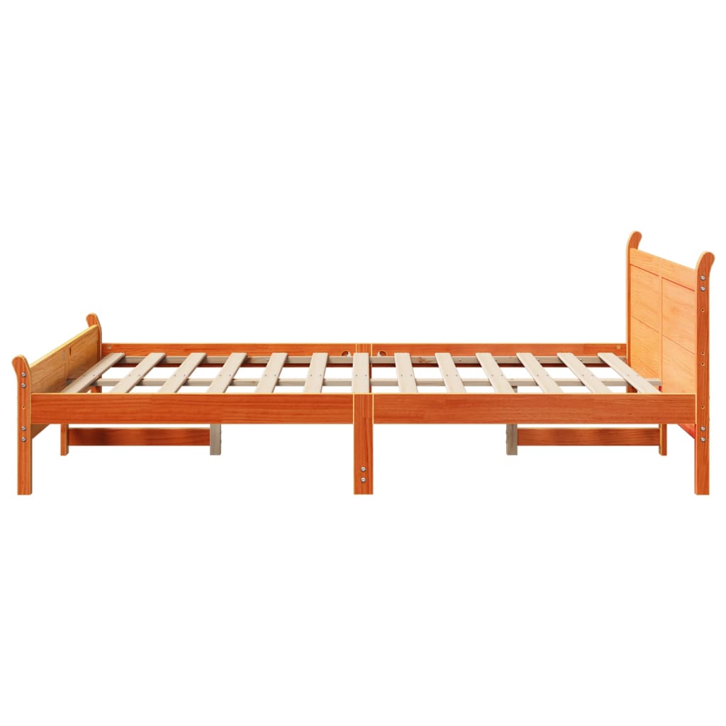 Sengeramme uten madrass voksbrun 160x200 cm heltre furu