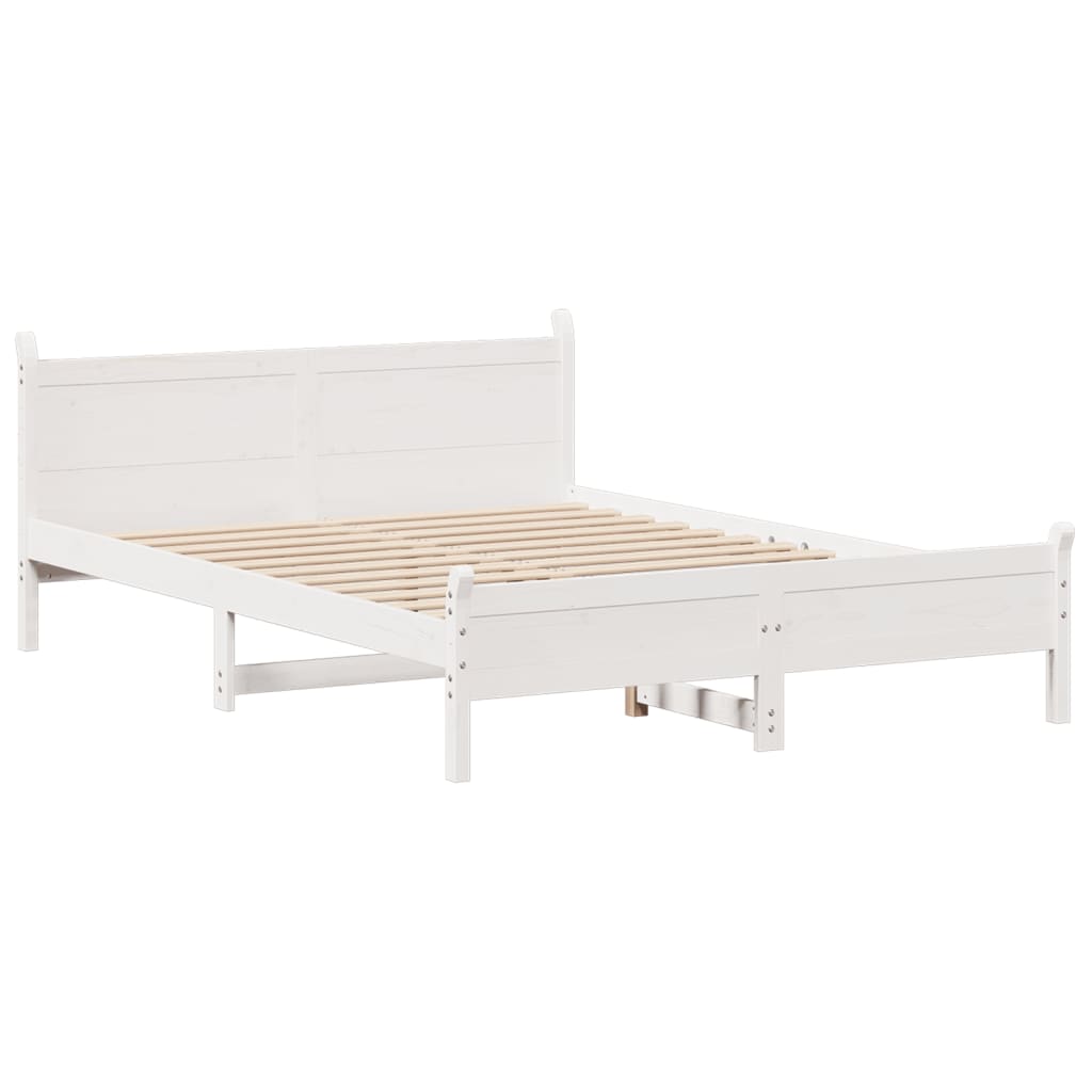 Sengeramme uten madrass hvit 140x190 cm heltre furu