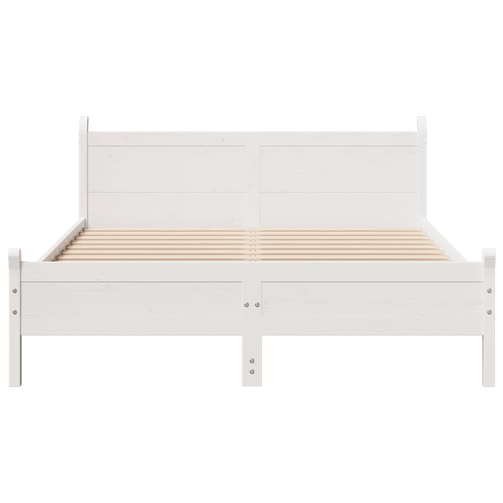 Sengeramme uten madrass hvit 140x190 cm heltre furu