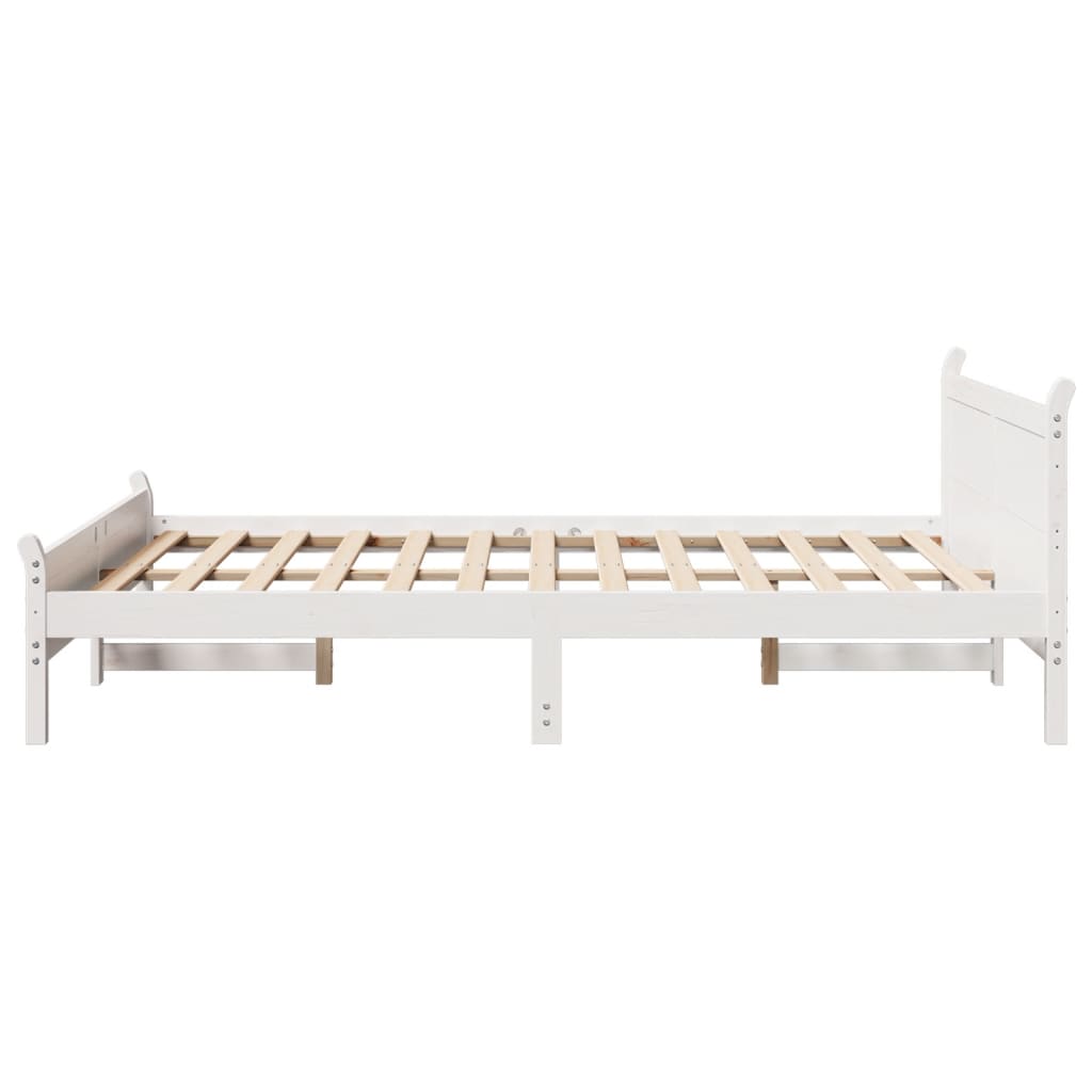 Sengeramme uten madrass hvit 140x190 cm heltre furu